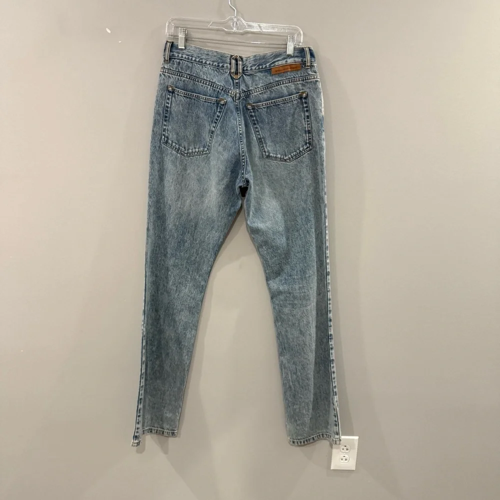 NWT Stella McCartney Jeans Gold Clasp-Embellished Tapered in Blue Denim